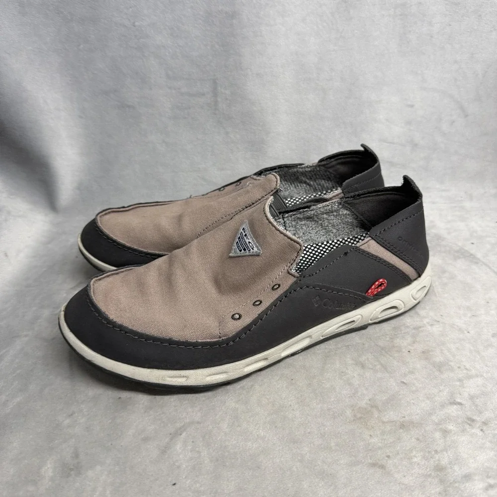 Columbia PFG Shoes Mens Size 7.5 Beige Slip On Water Resistant Casual BM2663-049